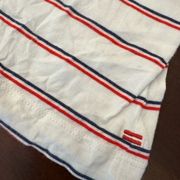 LA LIGNE
Boxy Cropped Stripe T-shirt In White/red/navy (T2) - Picture 3 of 5